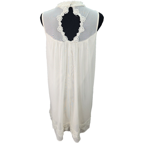 Altar’d State Slip Dress Women SMALL Off-White Lace Sleeveless Knee Length Lined - Picture 3 of 15